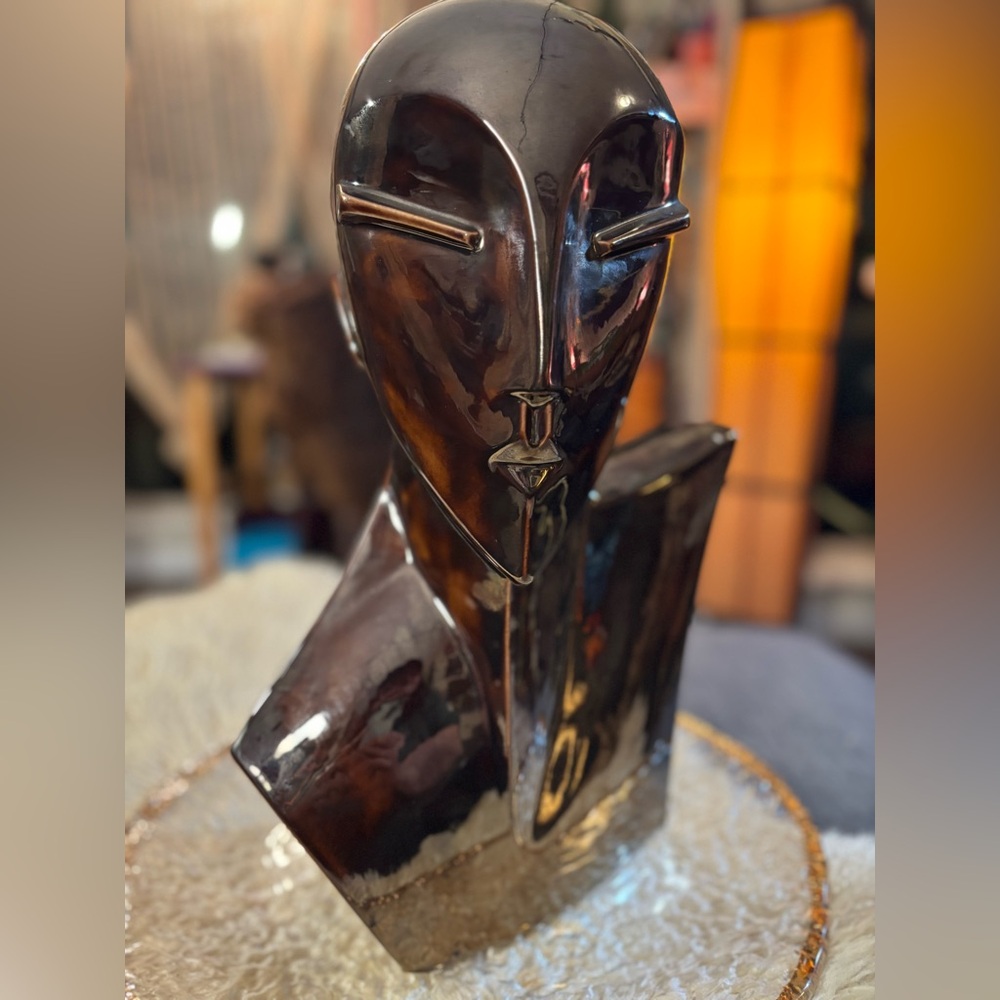 Signed Nico Abstract Bust | Heavy Sculptural Decor | Modernist Interior Object